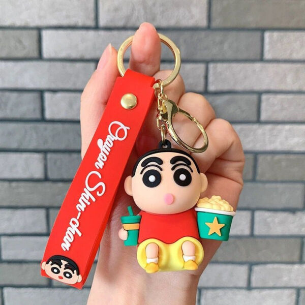 Shinchan With Popcorn - Shinchan Silicon Keychain
