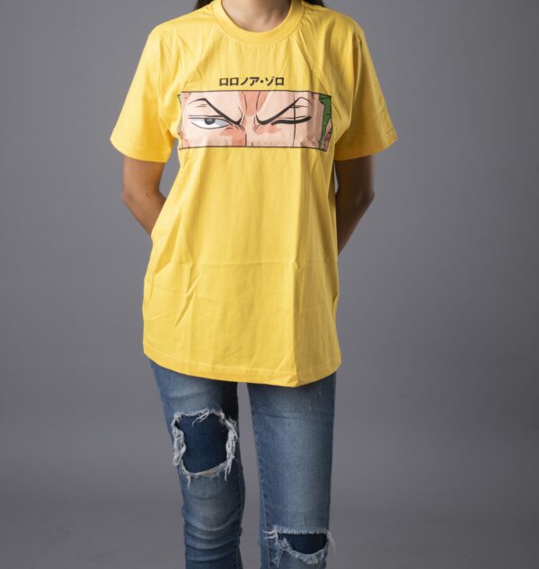 Zoro Front Print Yellow T-Shirt