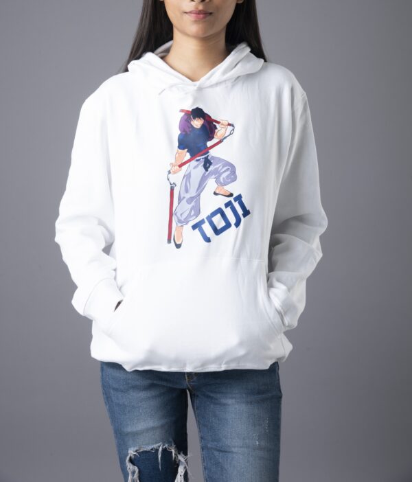 Toji Double Print White Hoodie