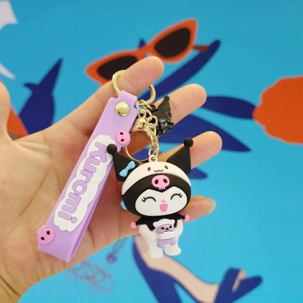 Kuromi Smiling Silicone Keychain