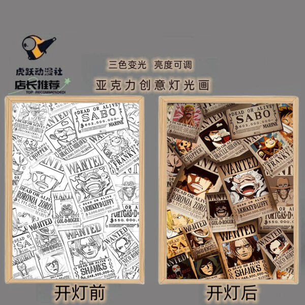 One Piece Wanted Posters LED Lamp
